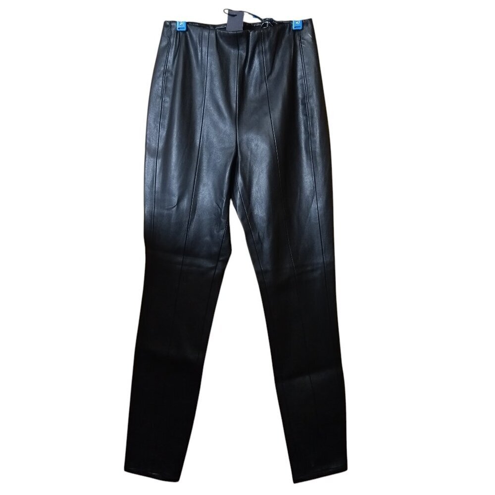 Blank NYC Women's Size 25 Black Faux Leather Skinny Pants Stretchy Zip Back NEW